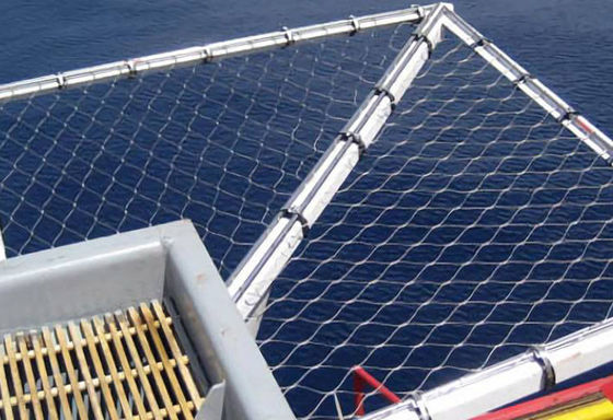 304 304Lロープのヘリデッキの周囲の安全策結ばれたロープの網