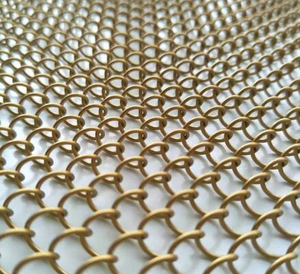 1.0mm Wire UV Resistant Customizable Sizes Aluminum Wire Mesh カーテン メタル コイル ドレッパー