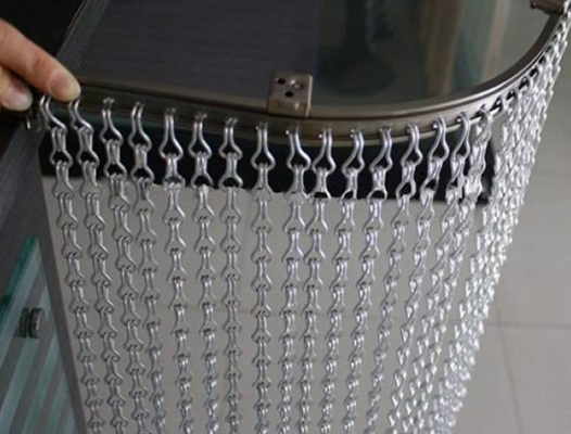 シルバーアノジス 6063 アルミ合金 ハックチェーン メタルカーテン 1.6x12x24mm ハックサイズ ドア装飾用