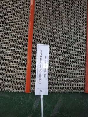 SS 304 ストレートワイヤーセルフクリーニングスクリーンメッシュ 1470x1360mm 1.2mm LHSフック ポリウレタンストリップ付き